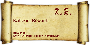 Katzer Róbert névjegykártya