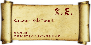 Katzer Róbert névjegykártya